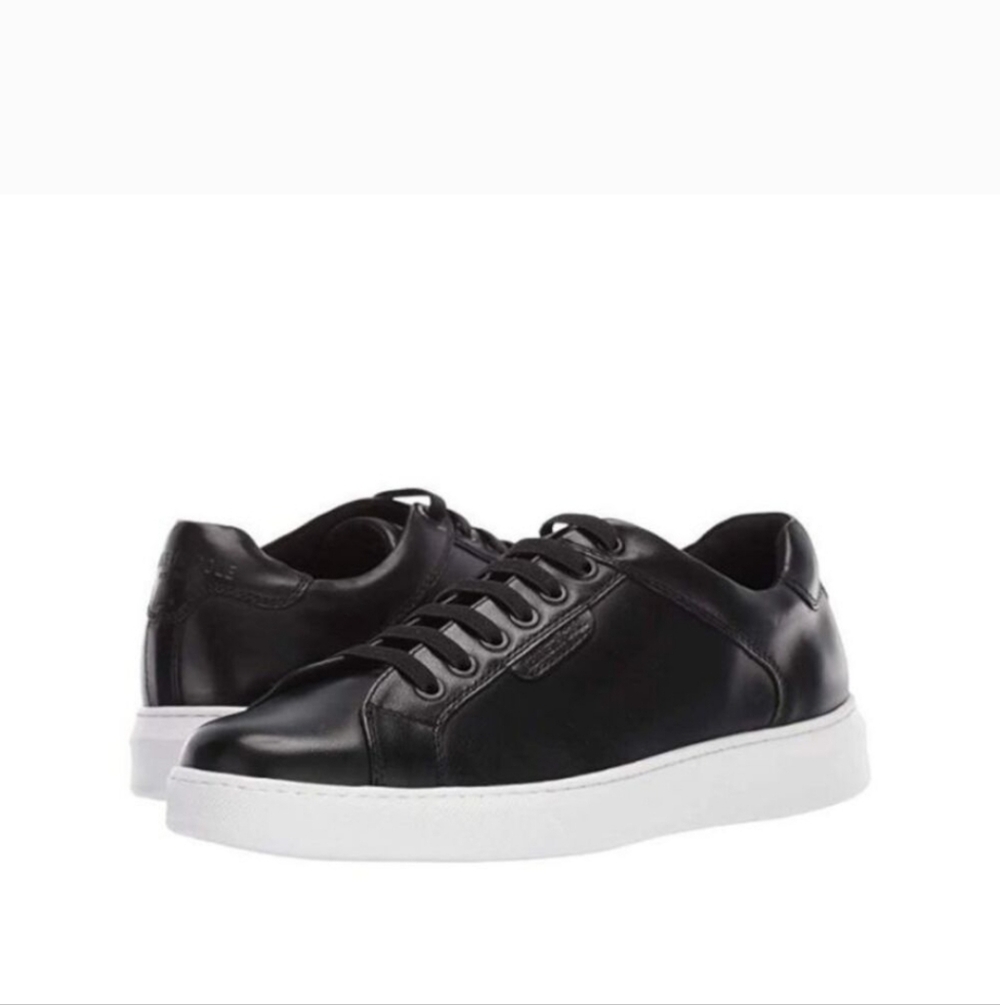 Kenneth Cole Men's New York Liam Leather Upper Black Sneakers-Size 9.5
